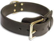 Two ply leather agitation dog collar - DOG TRAINING COLLAR