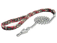 4 ft Braided nylon dog leash with chain for all dogs show