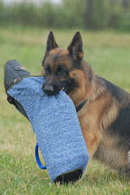 Dog bite sleeve cover made of French linen with handle