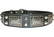 Personalized Dog Collar with Studs and Vintage Plates- C85+ Personalized Dog Collar with Studs and Vintage Plates- C85+