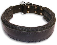 Black Leather Padded collar 26'' /26 inch dog collar -C24