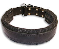 Leather dog collar padded with thick felt for all breeds-1.5''wh Leather dog collar padded with thick felt for all breeds-1.5''wh