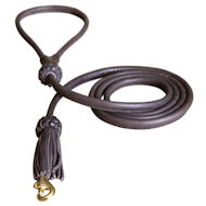 Rolled Leather Dog Leash 4 foot Round lead for all dogs