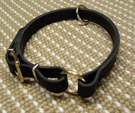 Adjustable Leather Slip Collar w/h solid BRASS Hardware DOG