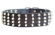 Wide Studded Leather Dog Collar-2 inch wide for all dogs
