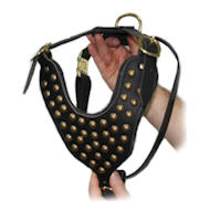 Studded Walking dog harness,leather dog harness for all breeds