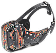 Hand painted,Handcrafted leather Muzzle ''''Dondi'''' Plus - FLAMES