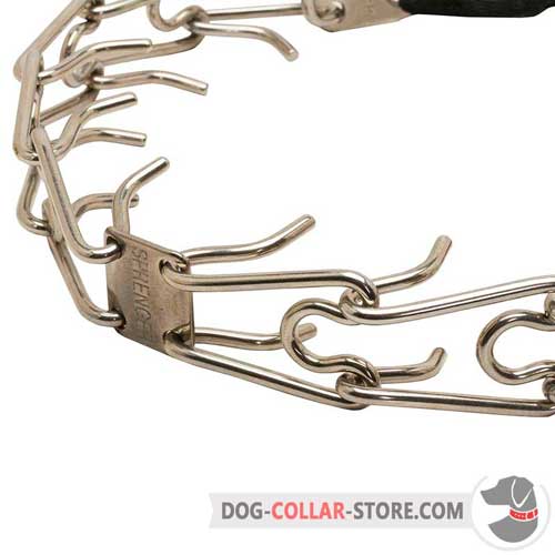 Stainless Steel Central Plate on HS Dog Prong Collar