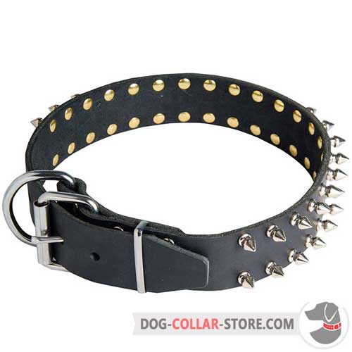 Leather Dog Collar with Nickel Buckle