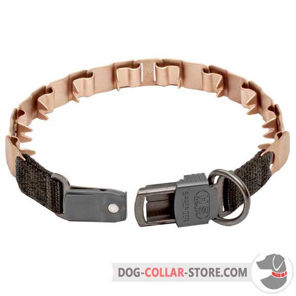 Neck tech collar: convenient buckle and D-ring