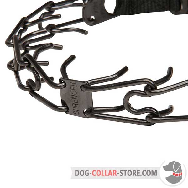Stainless steel links of dog prong collar