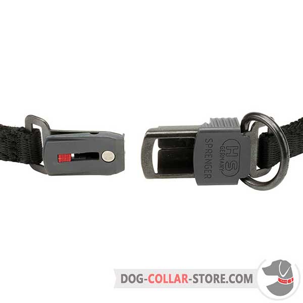 Strong buckle with protector of dog sport collar