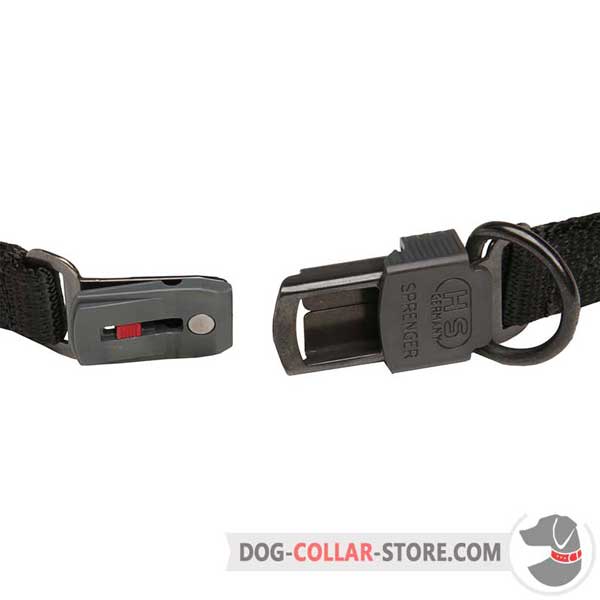 Dog pinch collar's click lock buckle