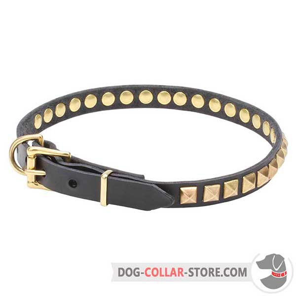 Leather Collar for Dogs, 3/4 inch wide