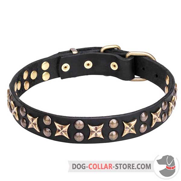 Canine Collar for walking made of leather