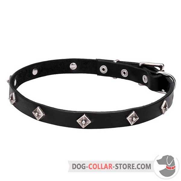 Narrow Dog Collar, A-grade leather