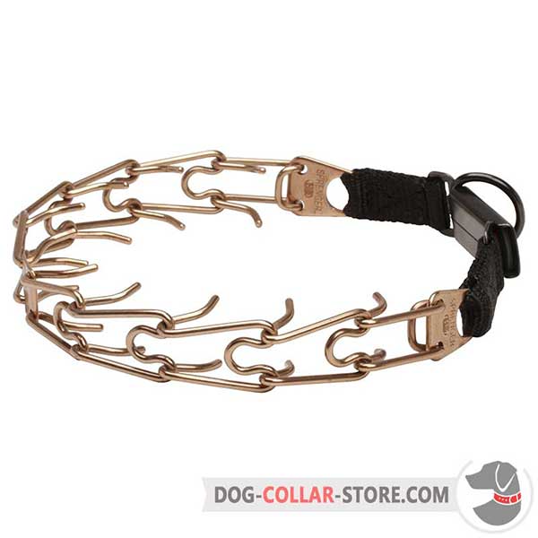 Dog training collar with prongs