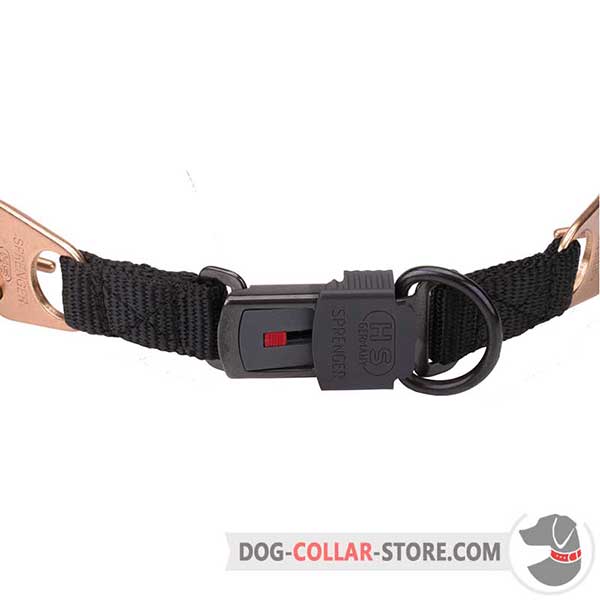 Metal click lock buckle of dog sport collar