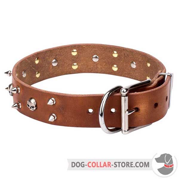 Everyday Leather Collar with Decorations