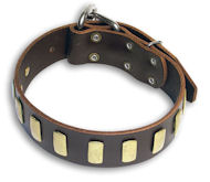 Brown Personalized collar 24'' /24 inch dog collar -S33p