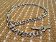 Choke dog collar with toggle steel chromium plated-slip collar