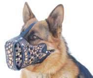 Leather dog muzzle ''''Dondi''''-plus style For GSD