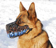 Leather dog muzzle ''''Dondi''''-plus style For GSD-K9