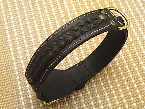 Gorgeous Wide 2 Ply Leather Dog Collar for dog training or for dog owners