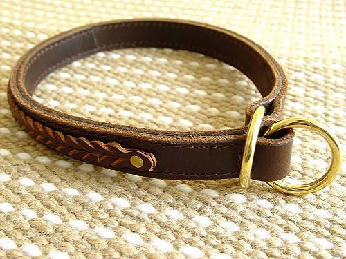 Gorgeous Wide 2 Ply Leather Choke Dog Collar - Fashion Exclusive for dog training or for dog owners