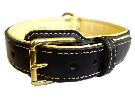 Royal Nappa Padded Hand Made Leather Dog Collar for dog training or for dog owners