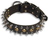 Black Studded&Spikes collar 24'' /24 inch dog collar -S55