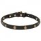 'Elegant Beauty' Leather Dog Collar with Brass Half-Ball Studs