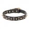 'Space Travel' Dog Leather Collar with Decorations