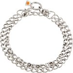 "Double Chain" Dog Stainless Steel Collar with 1/9 inch (3 mm) link diameter