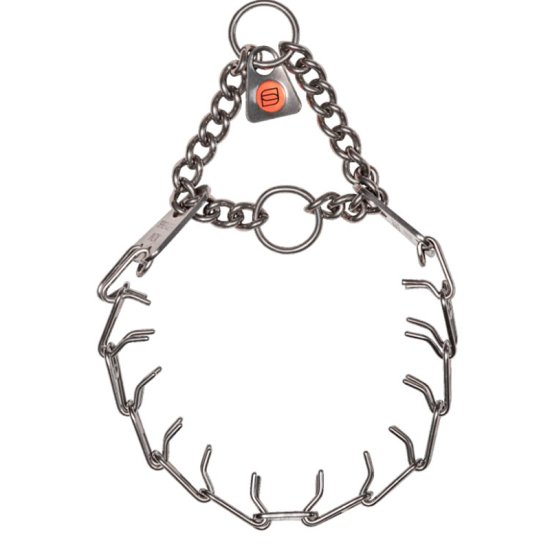 MICRO-PLUS Stainless Steel Training Prong Collar with Center-Plate and Assembly Chain (1.5 mm x 13 inches) Herm Sprenger