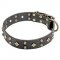 'Egypt Treasure' Leather Dog Collar 1 1/2 inch (40 mm) Wide