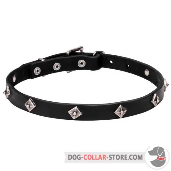 'Cosmic Stars' Narrow Leather Dog Collar