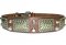 Fashion Leather Dog Collar with Studs and Vintage Plates
