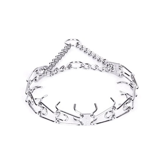 "No Pulling" Herm Sprenger Chrome Plated Steel Pinch Prong Collar - 1/8 (3 mm) Wire Gauge