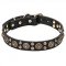 "Boho Style" 1 1/4 inch (30 mm) Wide Leather Dog Collar