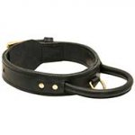 Two Ply Leather Dog Collar With Handle for Agitation Training