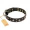 'A La Mode' FDT Artisan Exquisite Handmade Black Leather Dog Collar