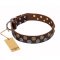 'Strong Shields' FDT Artisan Leather Dog Collar of Superior Design