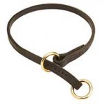 Silent Training Leather Choke Dog Collar