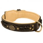 Royal Nappa Padded Hand Made Leather Dog Collar