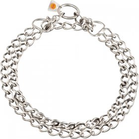 "Double Chain" Dog Stainless Steel Collar with 1/9 inch (3 mm) link diameter