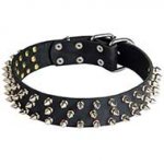 Spiked Design Leather Dog Collar For Large Dog Breeds