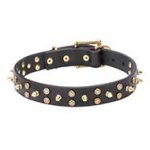 'Space Travel' Dog Leather Collar with Decorations