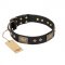 "Jewel Passion" FDT Artisan Fashionable Black Leather dog Collar