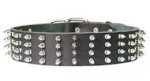 2 inch Wide Leather Spiked Dog Collar for Training and Walking